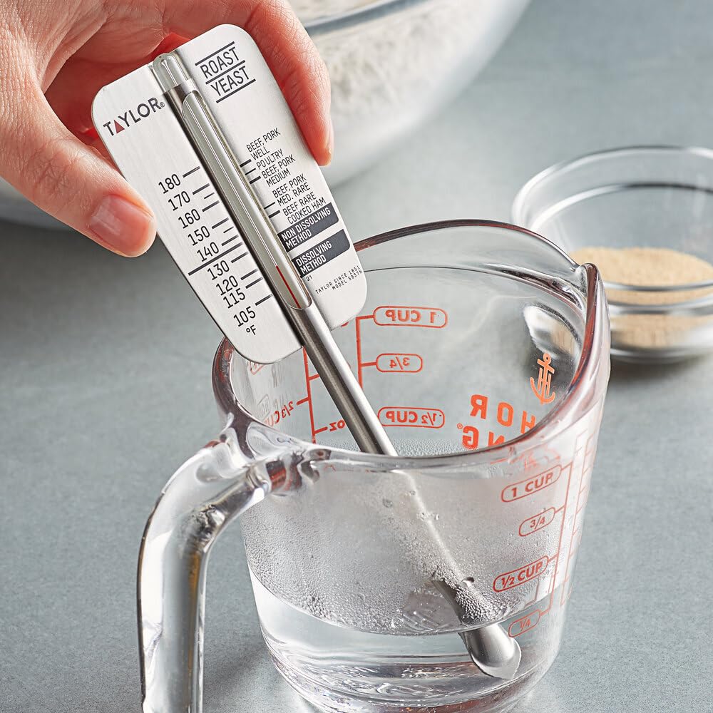 Taylor 5937N Classic Series Roast/Yeast Glass Thermometer with Stainless Steel Sabre
