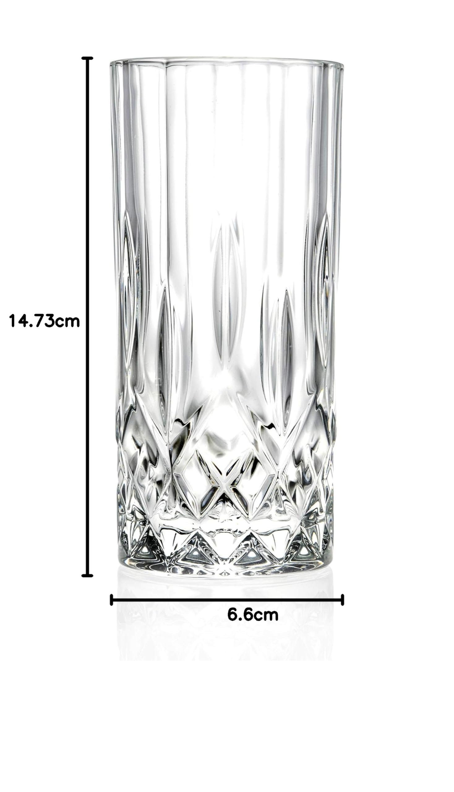 Barski Highball – Juego de 6 vasos Hiball – Cristal – Hermoso diseño – Vasos para beber – para agua, jugo, vino, cerveza y cócteles – 13 onzas, fabricado en Europa