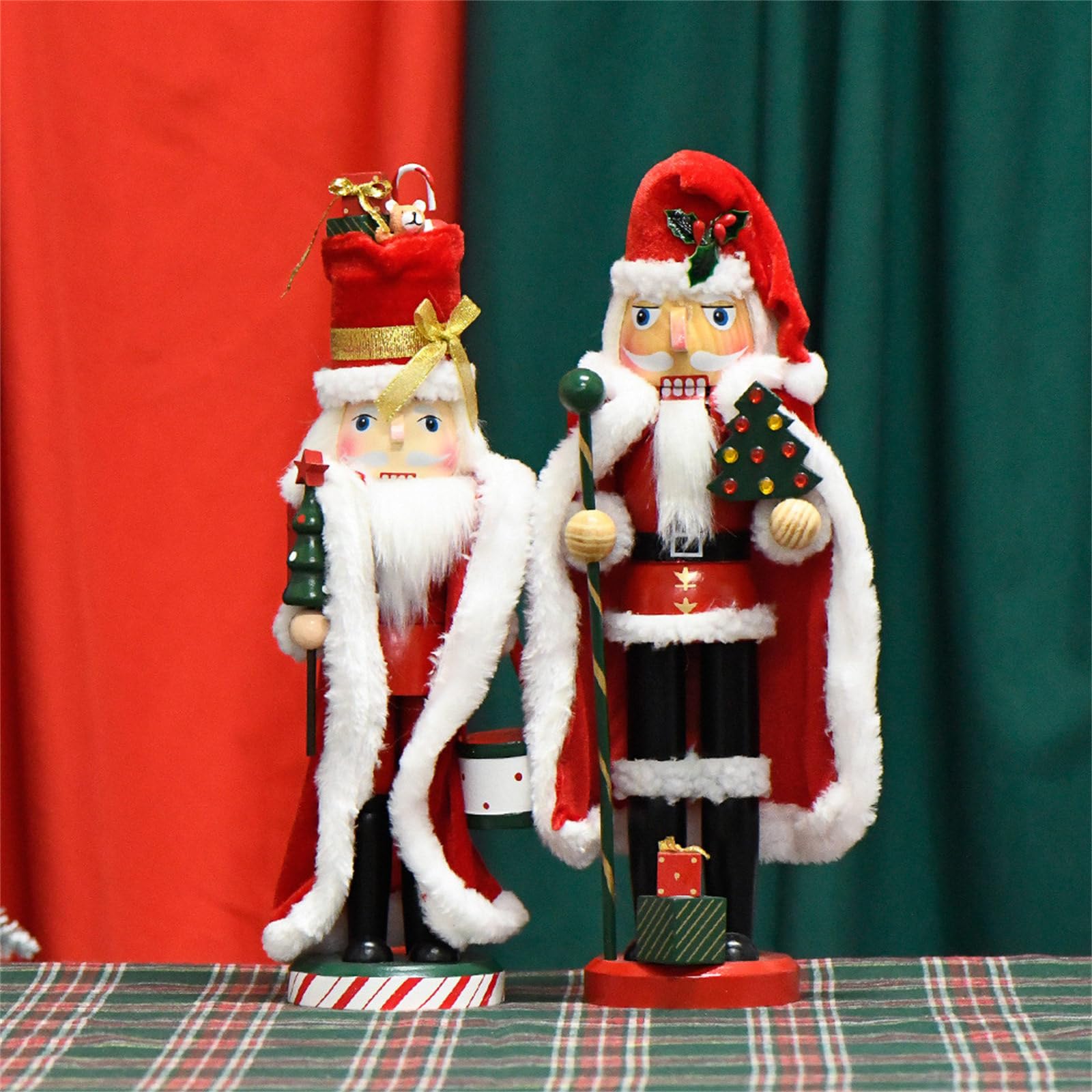 Ornamento Babbo Natale in Legno Realizzato a Mano, Decorazioni Natalizie, Ideali per Decorazioni per la casa e Feste Decorazione in Legno Babbo Natale