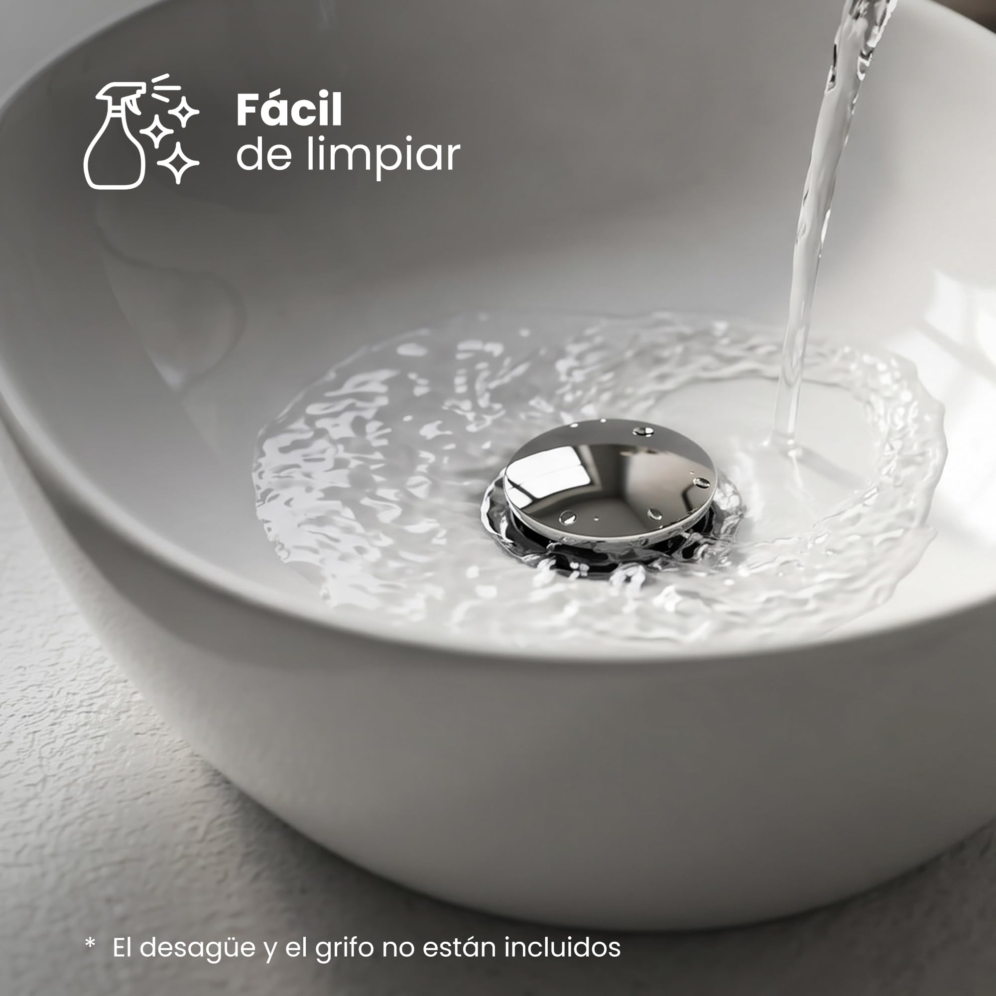 AKORD Lavabo sobre Encimera Oval Elipse, Lavamanos de Cerámica para Baño, sin Orificio de Grifo, 49 x 34,5 x 13,5 cm, Blanco brillante