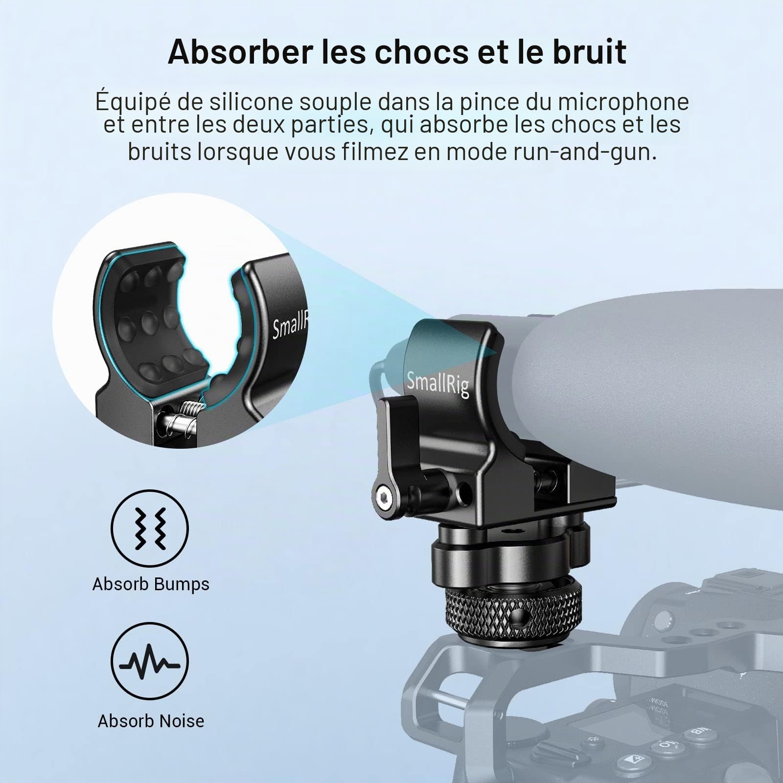 SMALLRIG Support de Microphone avec Adaptateur Cold Shoe 2352