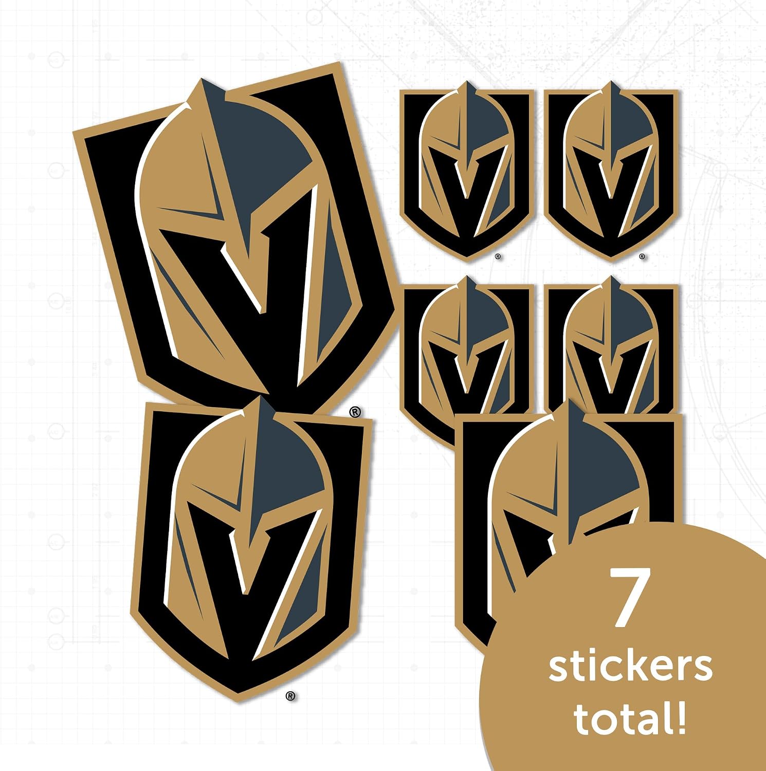 Desert Cactus Las Vegas Golden Knights Team NHL National Hockey League Sticker Vinyl Decal Laptop Water Bottle Car Scrapbook (Type 3 - Main Logo)