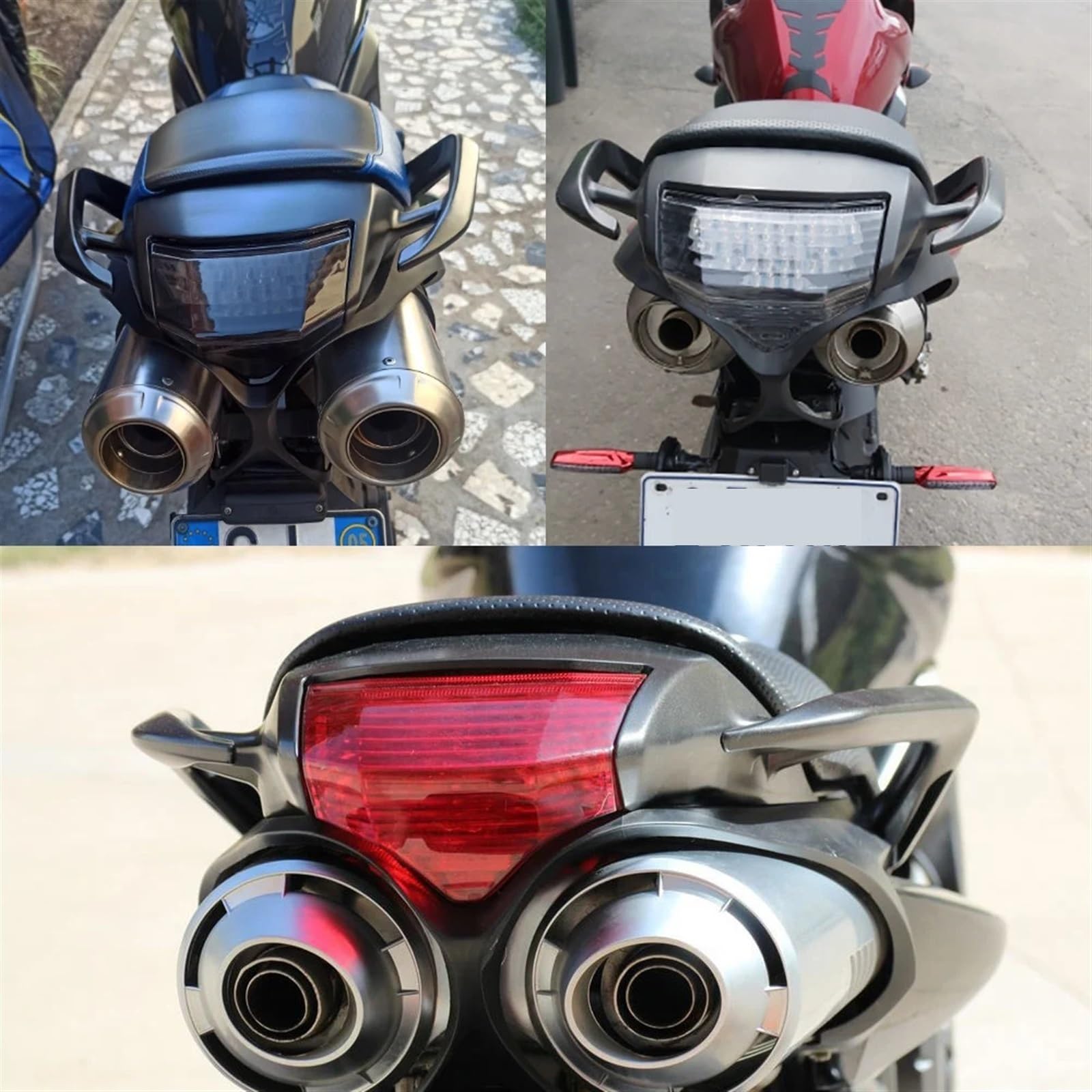 Fanale Posteriore LED Per Yamaha FZ6 Fazer 600 2004-2014 - Integra Stop, Retromarcia E Frecce, Trasparente, Senza Lampadine