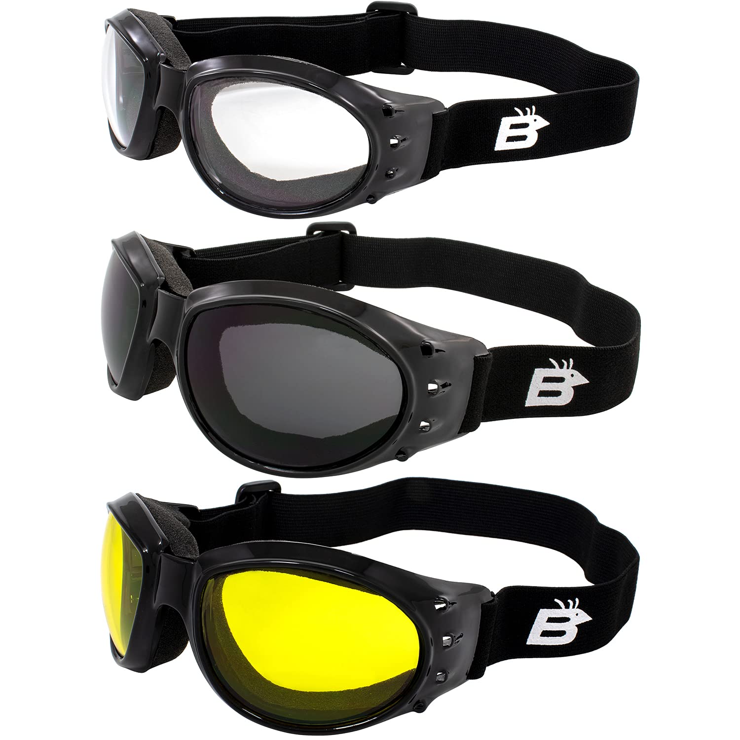Óculos Airsoft Birdz Eagle Red Baron - Lentes Claras E Escuras Para Motocicleta E Esportes Radicais