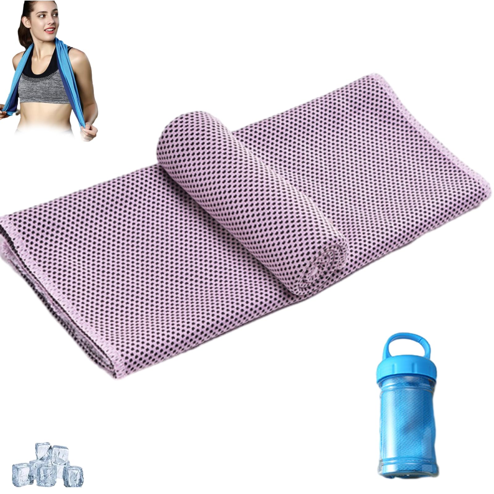 Towelnado，Instant Cooling Towel, Ice Cooling Towel, Quick Dry Sweat Wicking Sport Towel for Running Cycling Fitness Outdoor Activities (Pink 1)