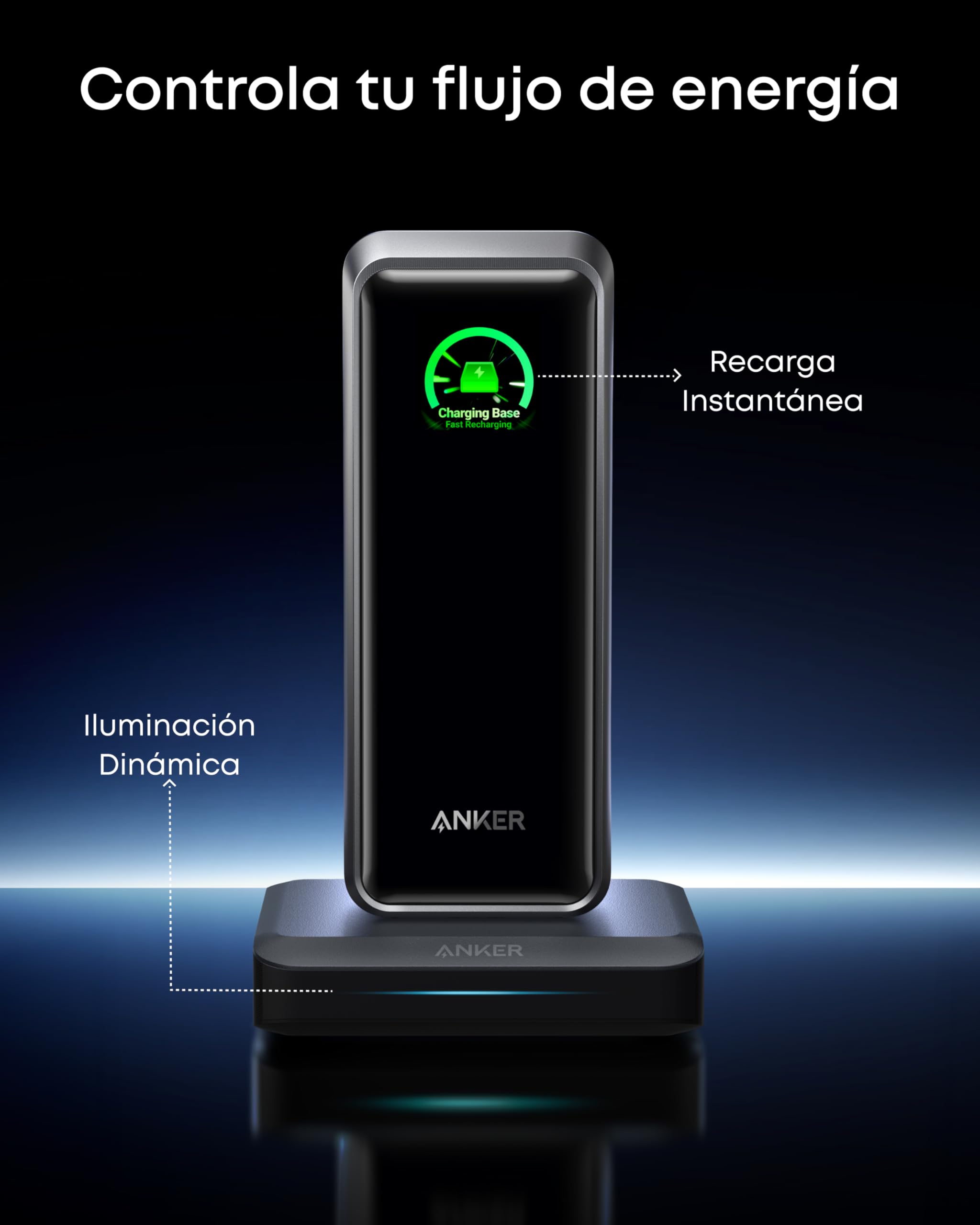 Anker Base de Carga 150 W máx., 3 Puertos para Anker Prime | Carga rápida, compatible con MacBook Pro Air, DELL, iPhone 17/16/15 y Samsung. Powerbank no incluido