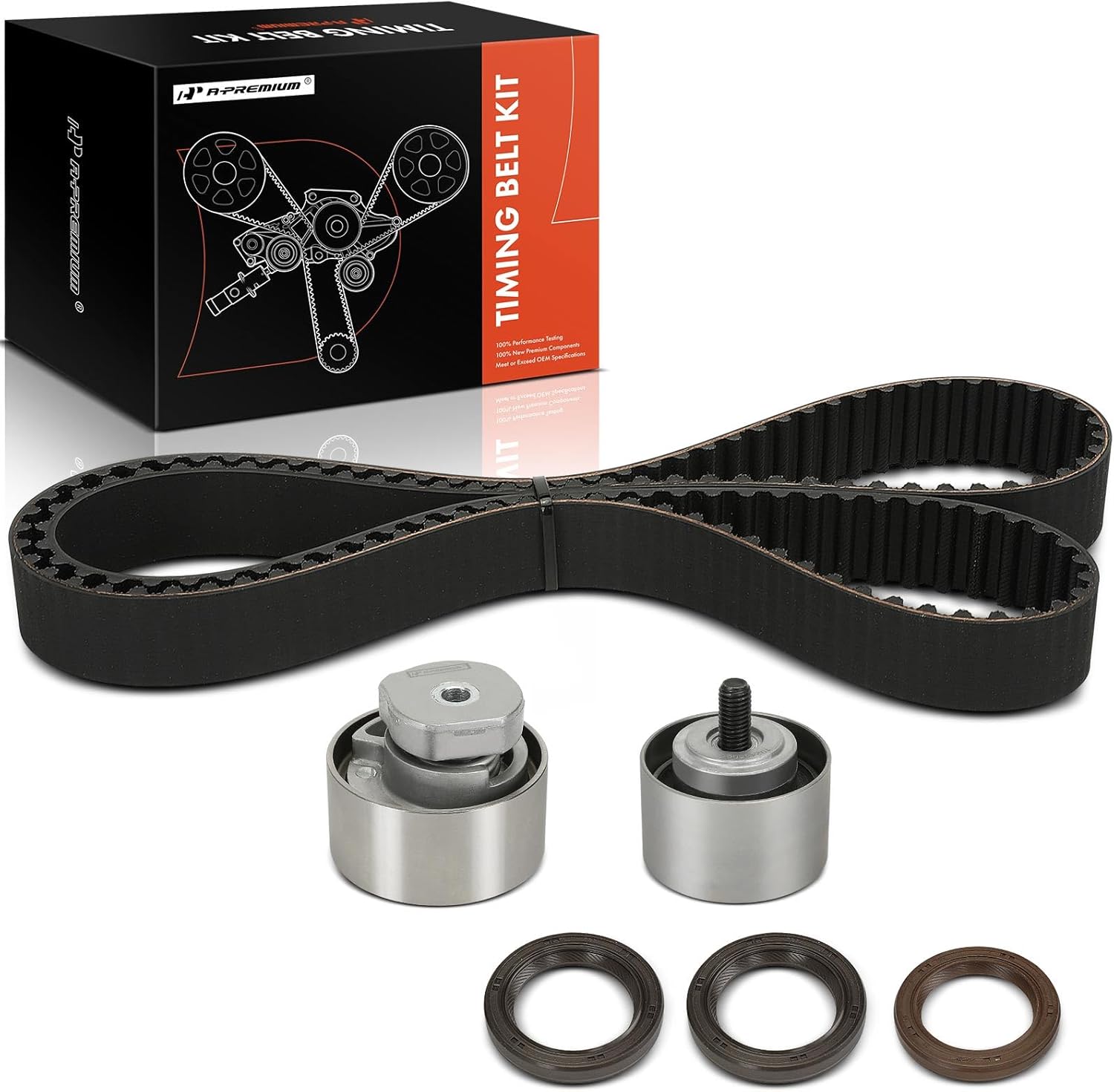 A-Premium Engine Timing Belt Kit Compatible with Dodge Grand Caravan, Caravan, Stratus & Jeep Liberty & Chrysler Sebring, Voyager, Cirrus, PT Cruiser & Plymouth Breeze, Grand Voyager, Voyager - 2.4L