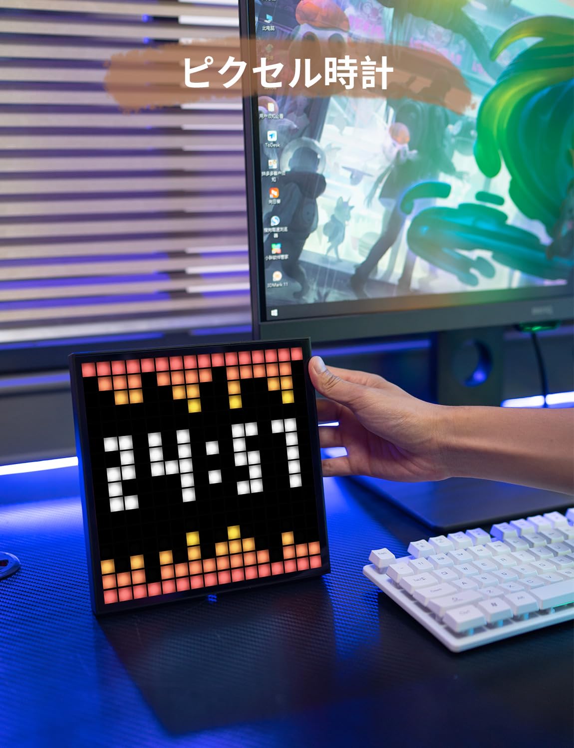 Amazon | Divoom Pixoo-16 デジタルフォトフレーム wifi ピクセル