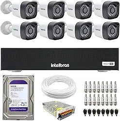Kit 8 Câmeras Segurança Full HD DVR Intelbras 8 Canais Com HD Completo