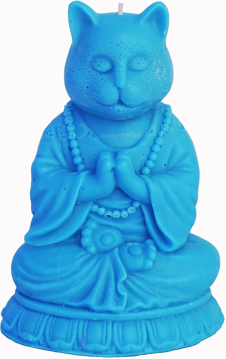 Cat Memorial Statue Pet Lover Shaped Candle Animal Figurine 6 inch Meditating Kitty Yoga - Mothers Day Gift Home Decor