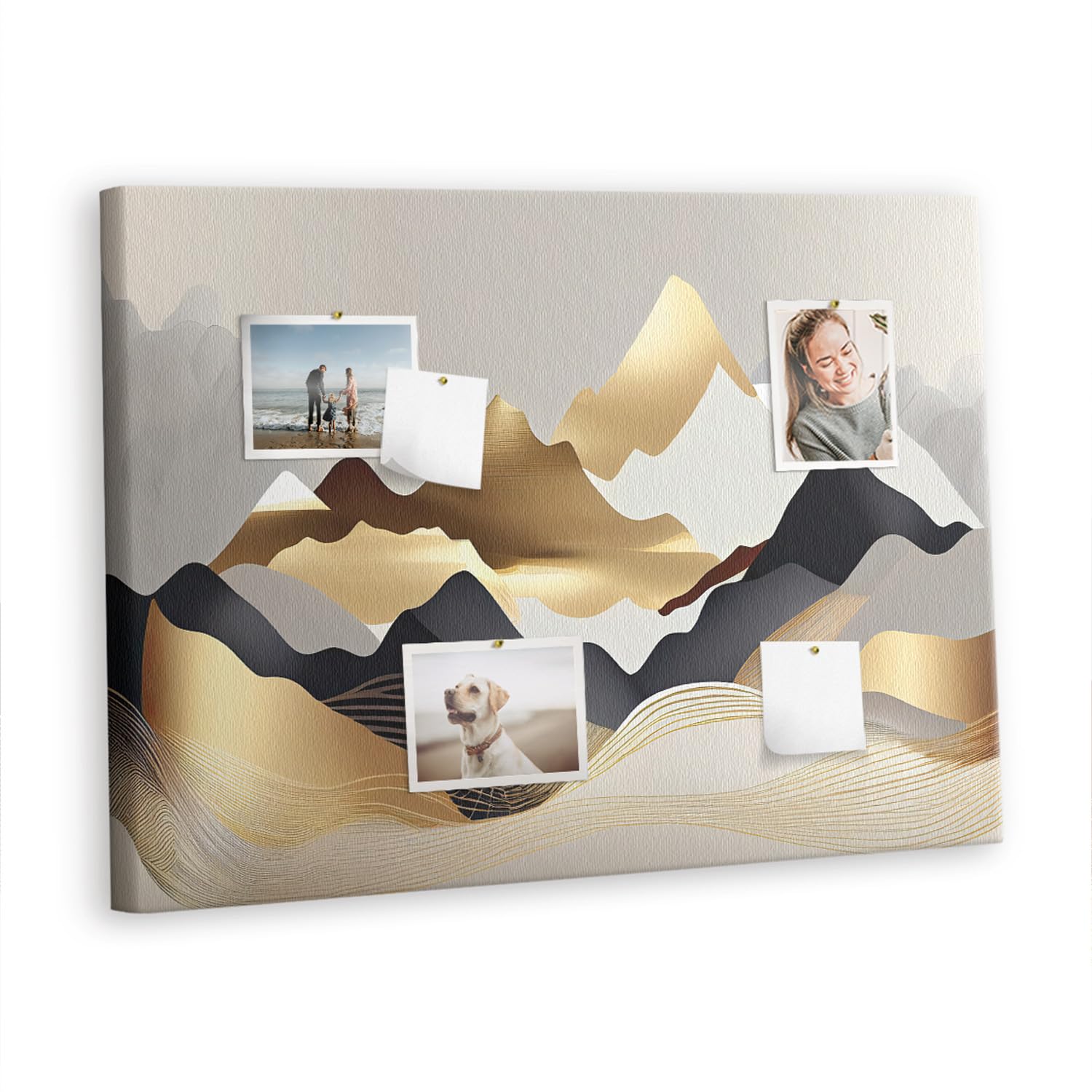 Tableau mural liège design bois horizontal grand panneau déco montagne