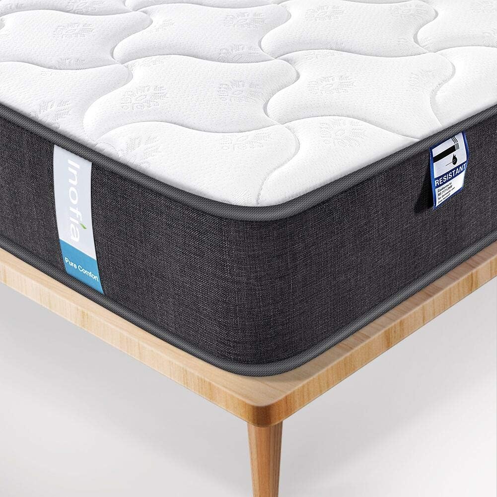 InofiaDouble Mattresses,22cm Pocket Springs Memory Foam Mattress with Breathable Fabric,7-Zone Support System Bed in a BoxOEKO-TEX STANDARD 100