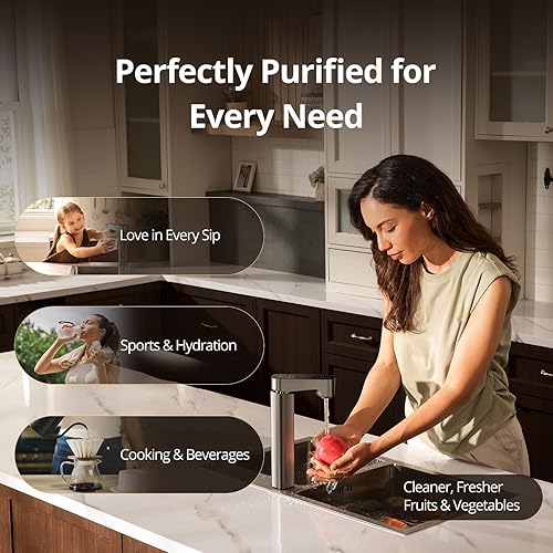 Miniatura 9 de VIOMI Purificador de agua alcalina de ósmosis inversa M1 pH+, para debajo del fregadero, sin tanque RO, NSFANSI 372 probado por ETL, control y