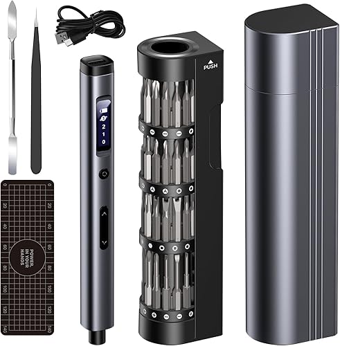 Mini Destornillador Eléctrico Inalámbrico 66 EN 1, Juego de Puntas Magnéticas de Destornillador de Precisión con Estuche, Carga USB 3