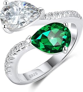 Toi et Moi Rings For Women, Sterling S925 Silver 2 Two Double Birthstone Rings For Wife, Personalized Rings Mother Daughter Ring Sisters Ring Couple Ring Engagement Ring Wedding Rings