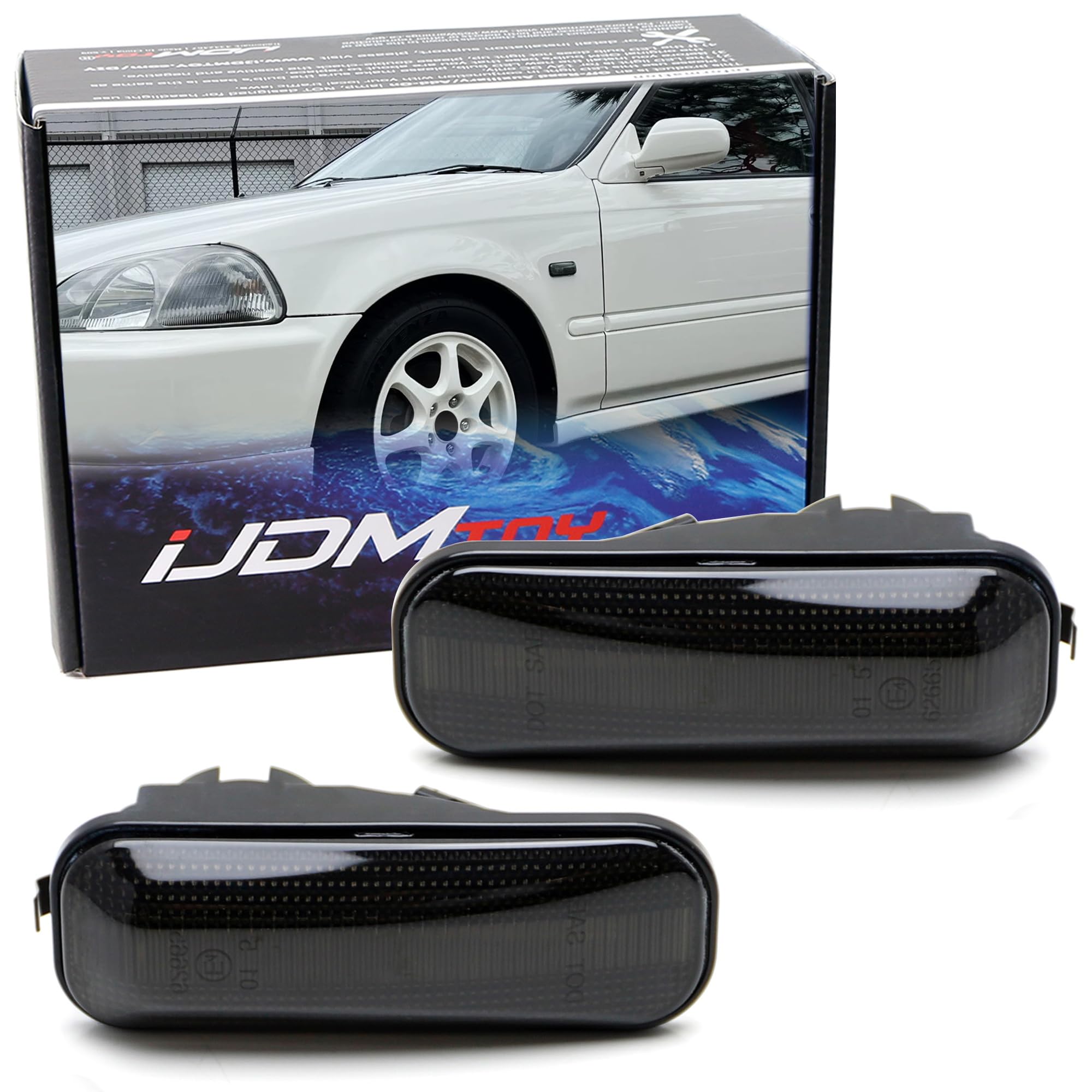 Amazon.com: iJDMTOY JDM Spec Smoked Lens Front Fender Side