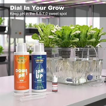 FOLLOWIN pH Up and Down Control Kit for Hydroponics and Soil Gardens
