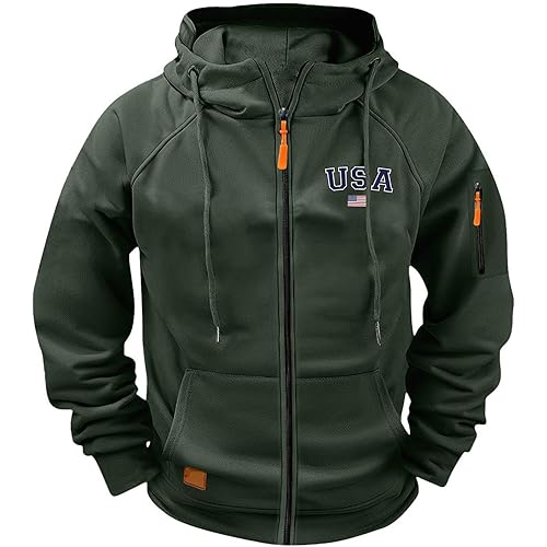 Men’s Hooded Sweatshirt Zip Up Fleece Jacket Casual Warm Hoodie Pullover Soft Cotton Fall Winter Tops