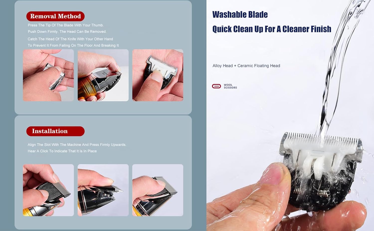 Electric Professional Dog Grooming Clippers with Replacement Blade
