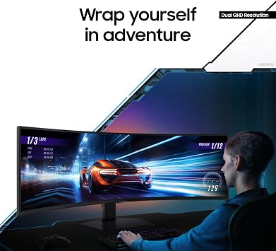SAMSUNG 49 Odyssey G9 (G95C) Series DQHD 1000R Curved Gaming Monitor, 240Hz, 1ms(GtG), DisplayHDR 1000, AMD FreeSync Premium Pro, Eye Saver Mode, Auto Source Switch+, LS49CG950ENXZA, 2024
