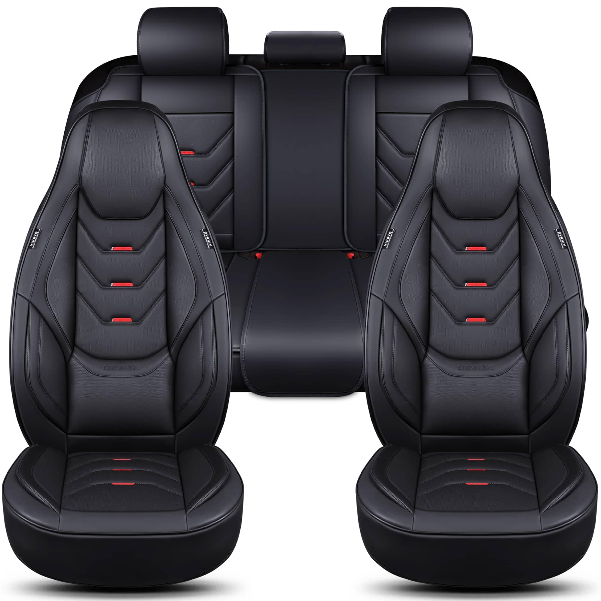 Autositzbezüge Universal für PKW & SUV – Premium Schonbezüge Komplettset Schwarz, hochwertig verarbeitet für mehr Sitzkomfort, Airbag-kompatibel Sitzauflage, für Vorder- und Rücksitze