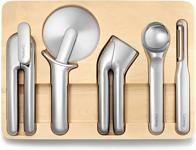 Caraway Kitchen Gadget Set - 5 Piece Kitchen Essentials - Stainless Stee...