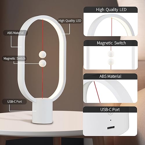 Miniatura 2 de BABLOOM Heng - Luz de equilibrio, lámpara de mesa LED alimentada por USB, creativa, luz nocturna con interruptor magnético, lámpara de mesa