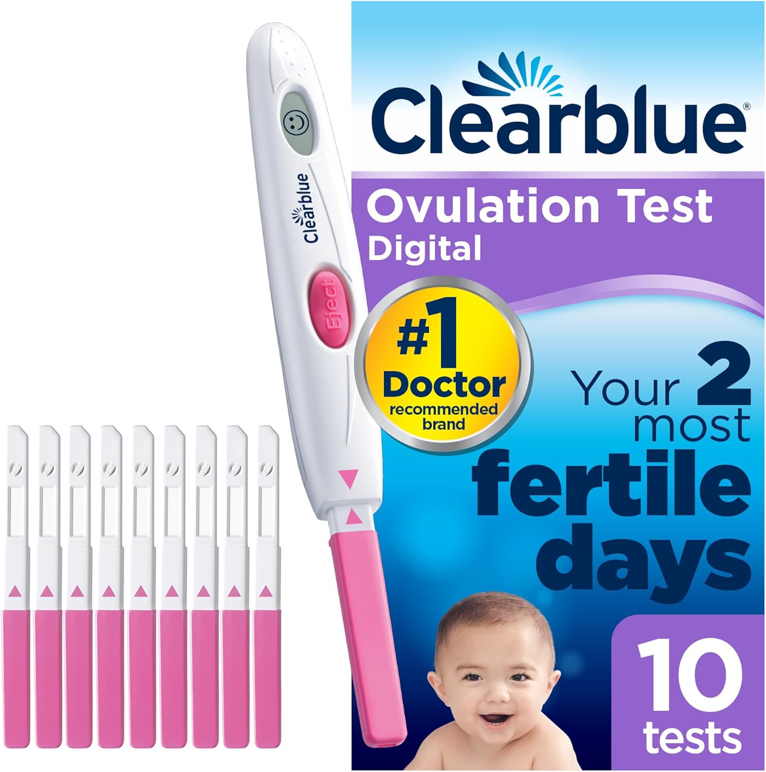Clearblue Digital Ovulation Tests (OPK), Easy At Home Ovulation Test, 1