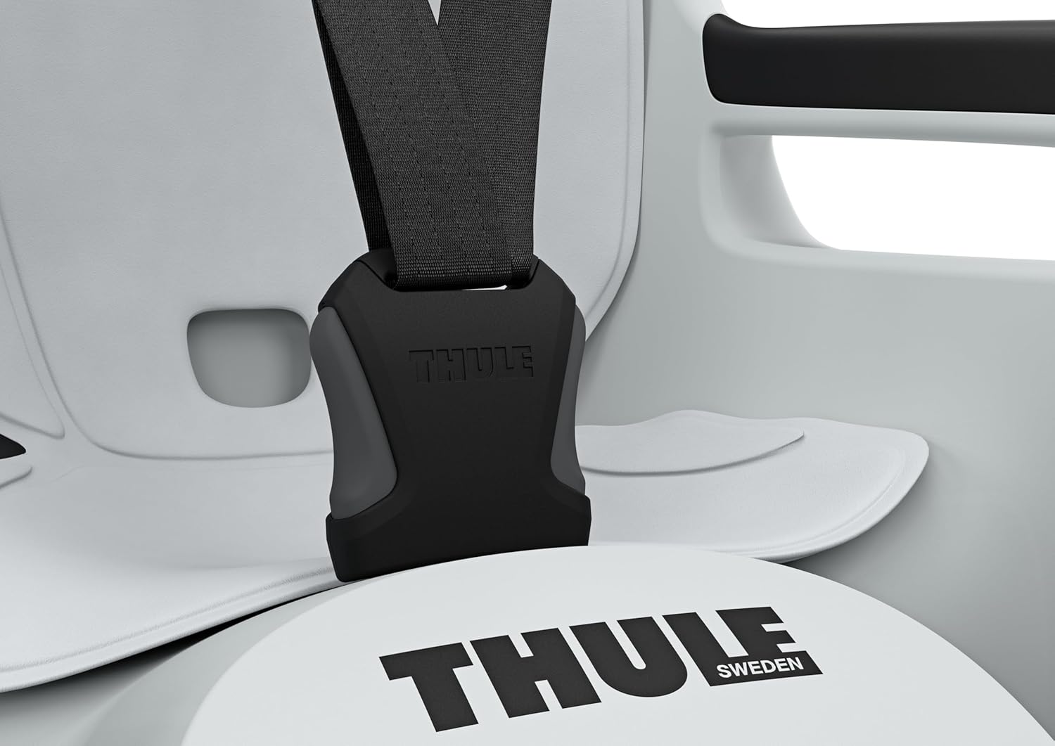 Thule RideAlong 2 Child Bike seat, 3-Point Harness, Childproof Buckle, Adjustable footrests, Machine Washable pad