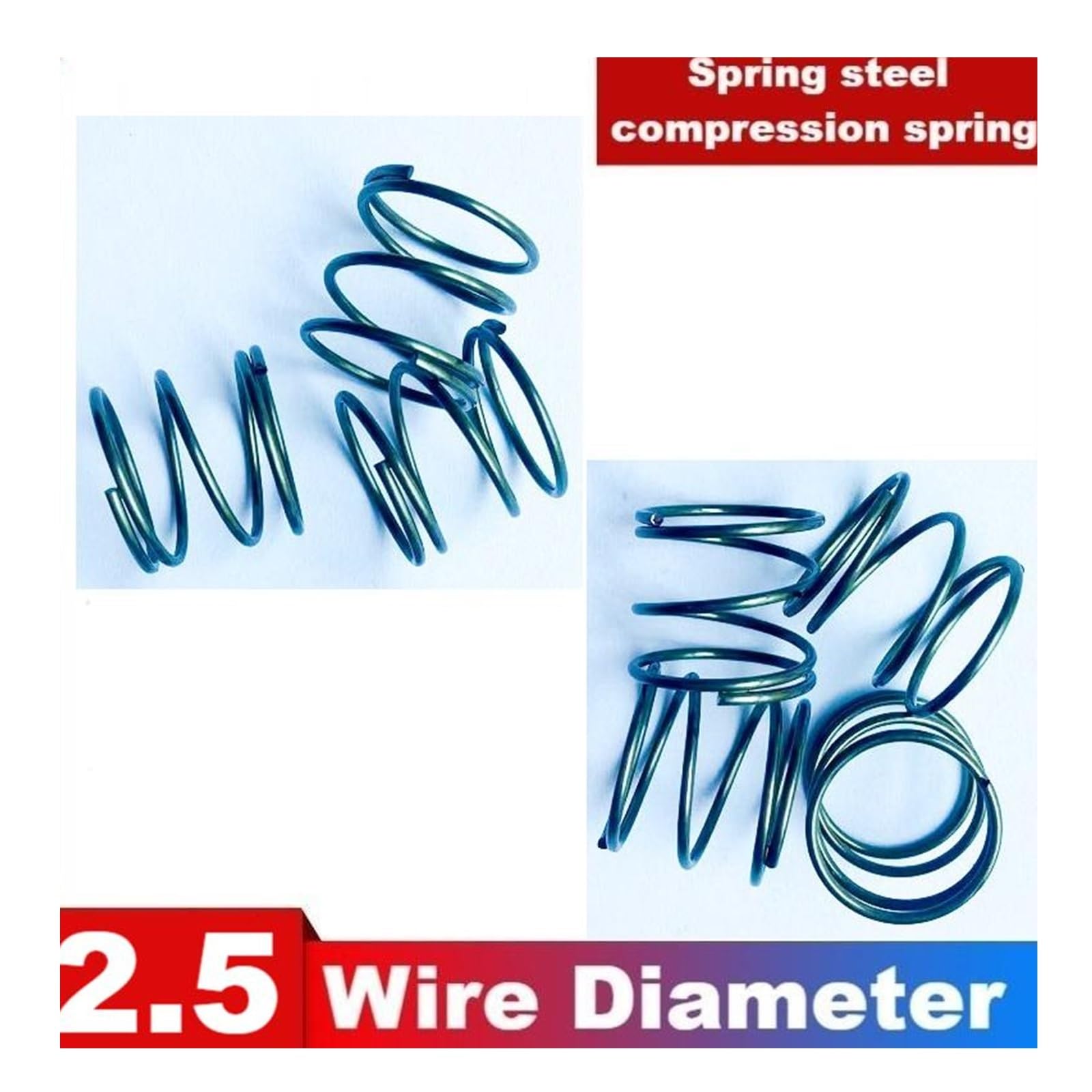 10 szt. drutu średnica 2,5 mm stalowa krótka sprężyna dociskowa średnica zewnętrzna 15-40 mm długość 20-50 mm (30 mm, 30 mm-2,5 mm)