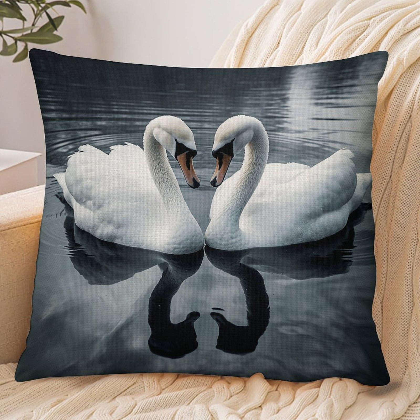 Fekiloot Style Geese On The River Pillowcase Pillow Sham Pillow Case