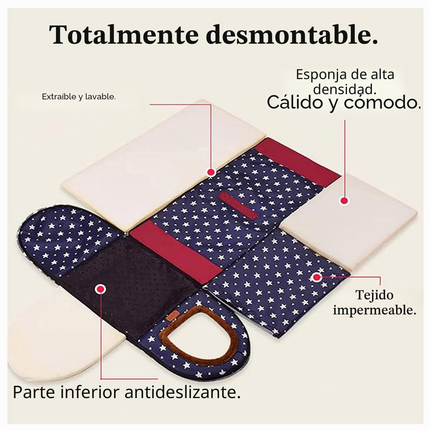Cama grande para perros de lujo, cálida y cálida, XL XXL, para interiores, caseta para perros, cama grande para perros, cueva para gatos, iglú, para interiores y exteriores, lavable (XL 75 x 57 x 55