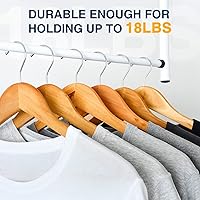 Vista 4 de Paquete de 20 perchas de madera resistentes para camisas, vestidos, abrigos y más (natural)