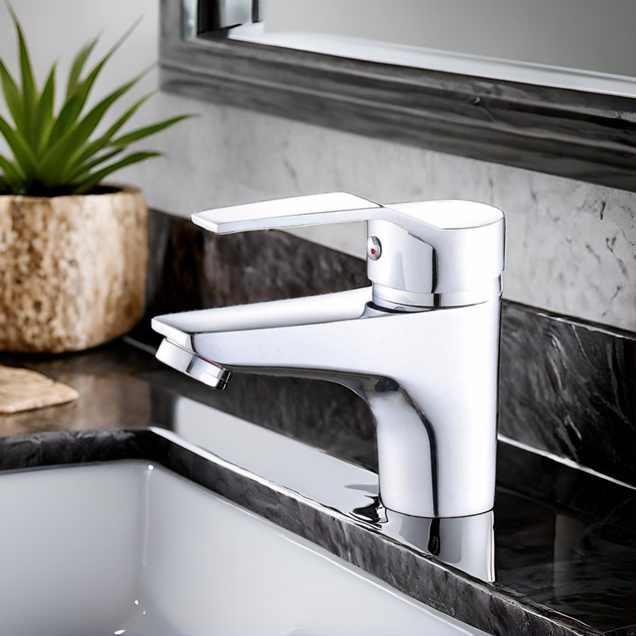 Mitigeur lavabo avec cartouche 40 mm Cleo robinet de salle de bain chromé