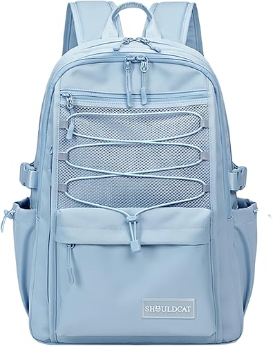 Mochila para escuela, universidad, adolescentes, estudiantes, bolsa de viaje estética con compartimento para laptop, mochila escolar casual, Blanco,