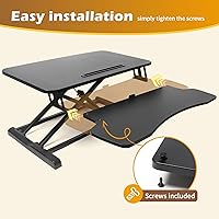 Vista 5 de Convertidor de escritorio de pie de 32 pulgadas, elevador de pie ajustable en altura para oficina en casa, elevador de escritorio de pie, mesa