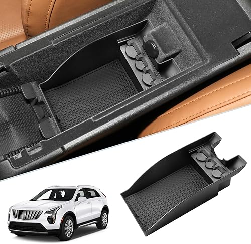 Compatible con Cadillac XT4 2020 2021 2022 2023 Organizador de consola central para Cadillac XT4 2023 Accesorios Inserción ABS Negro Materiales
