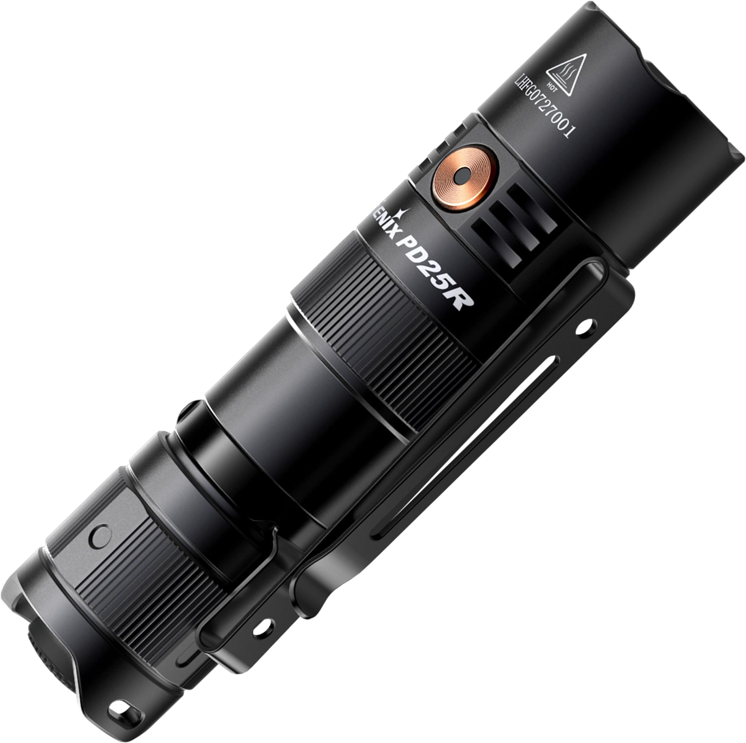 PD25R Black, Rechargeable Mini Multi-Purpose LED Torch | 800 Lumens | 250m | 70 Hrs Max | 700 mAh | USB-C | Two-Position Body Clip | IP68