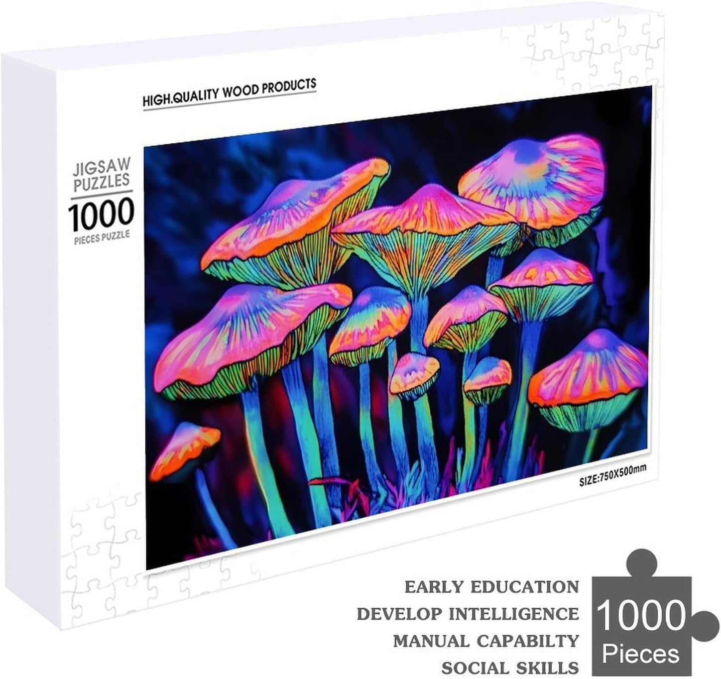 Mushroom Magic Wood Puzzle Challenging Jigsaw Puzzles for Women Men
