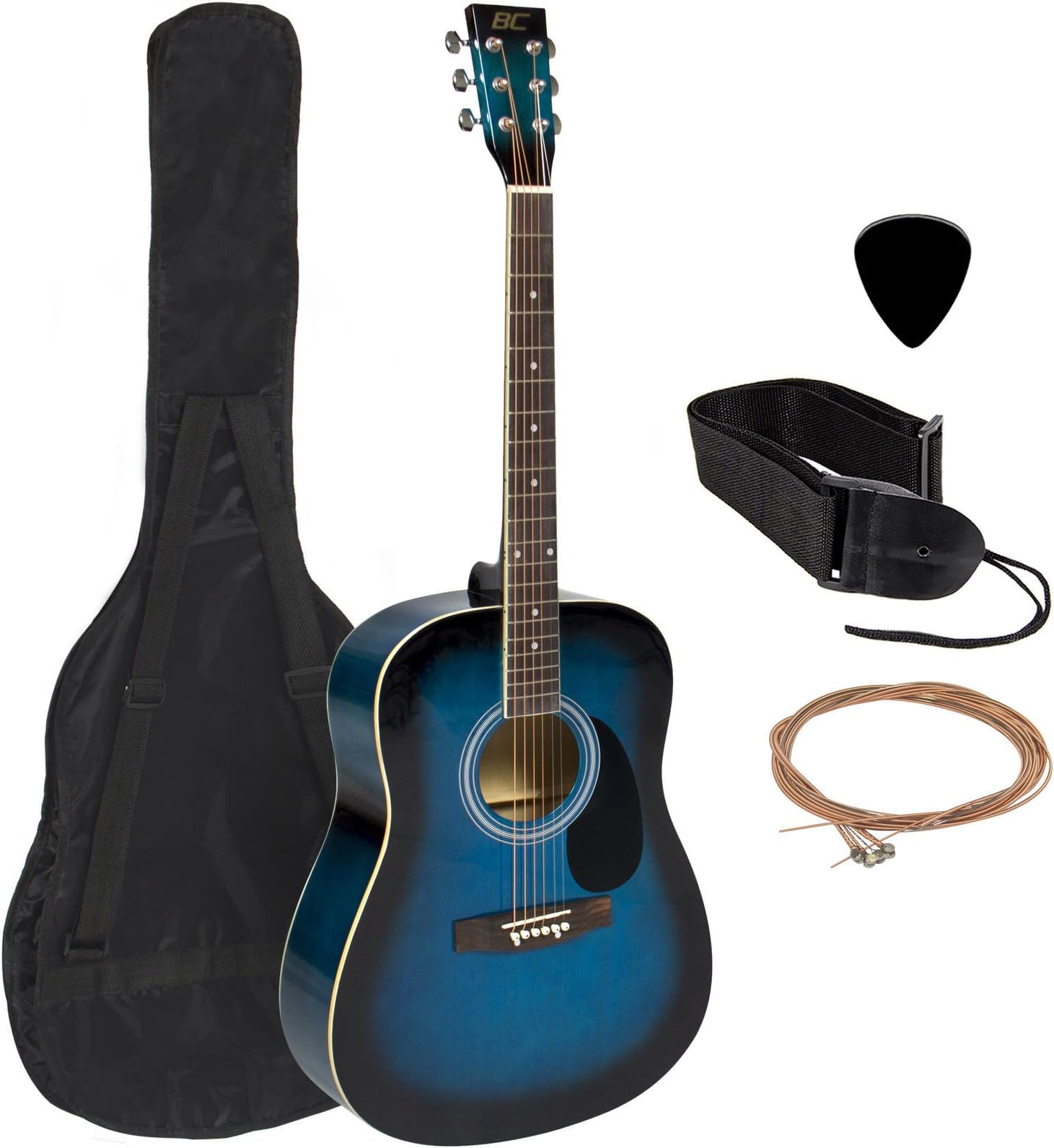 Acoustic Guitar 41" Full Size Adult Blue Includes Guitar Pick & Accessories