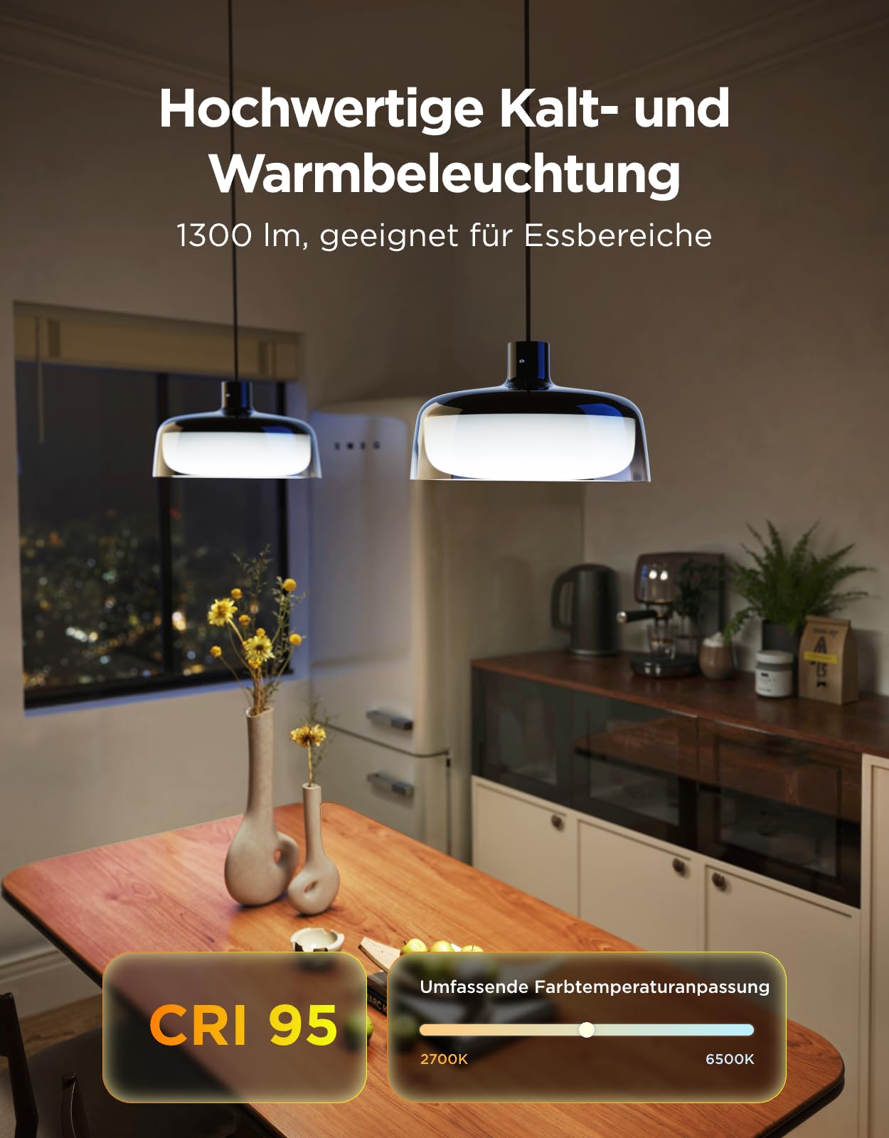 Govee Pendelleuchte, Smart RGBIC und Weißlicht-Hängelampe Esstisch, Drei Lichtringe Segmentierungskontrolle Pendant Light, Dimmable Esszimmerlampe Funktioniert mit Matter für Küche Esstisch