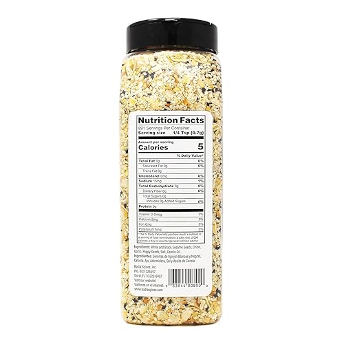 Miniatura 9 de Badia Everything Bagel - Mezcla de condimentos para bagel, 5.5 onzas, semillas de sésamo, semillas de amapola, ajo, cebolla y sal