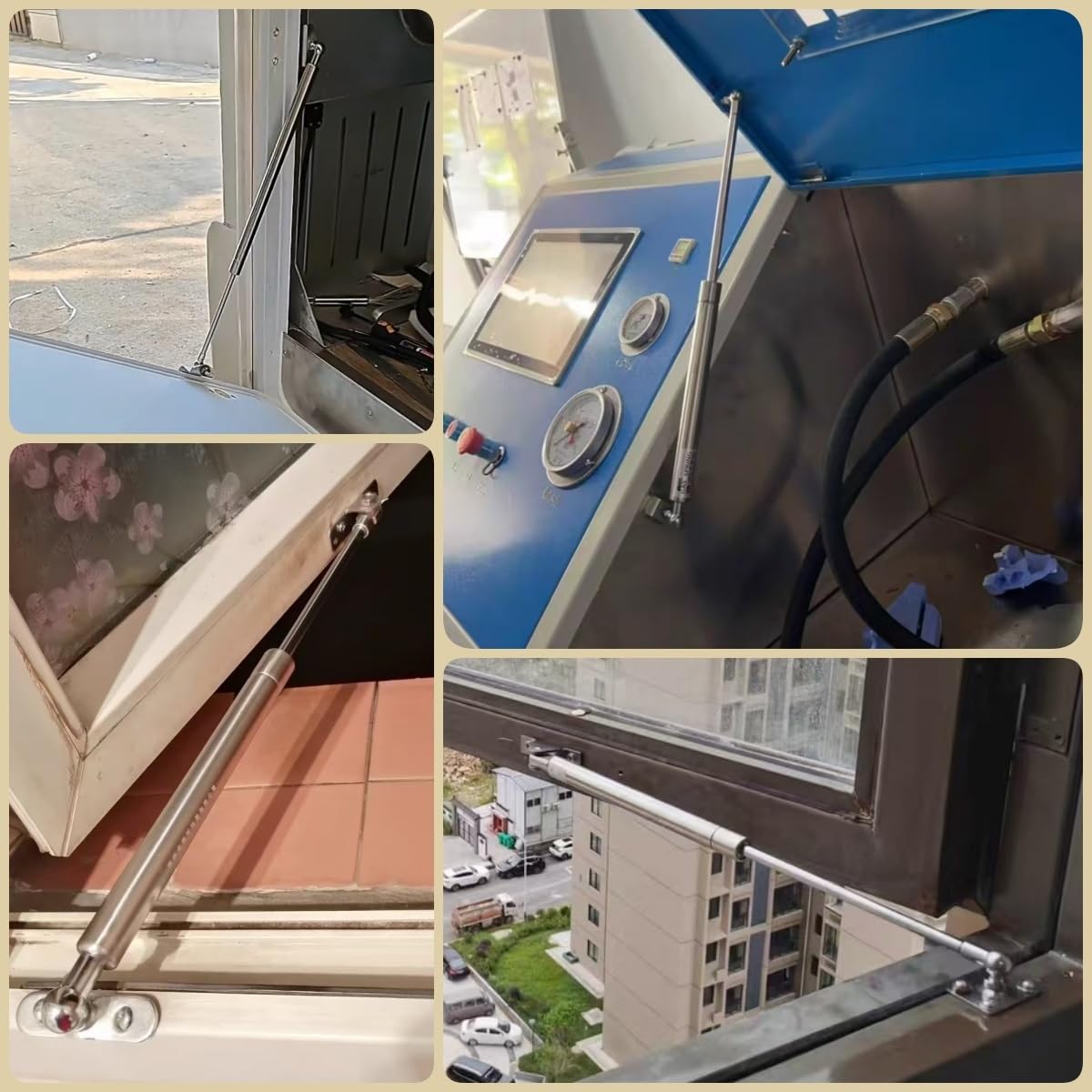 Paquete de 2 resortes de gas de acero inoxidable 304, amortiguadores de gas, bisagras de cierre de gas for tragaluces, vallas publicitarias, escotillas de barco, vehículos recreativos y tapas de armar