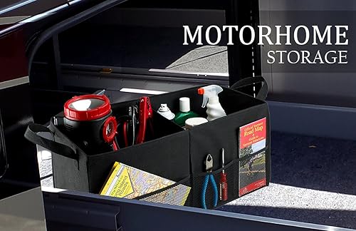 Miniatura 5 de Organizador plegable para maletero de automóvil, color negro, 22.0 x 10 x 11 pulgadas, cierre antideslizante que se fija a tu maletero y evita que