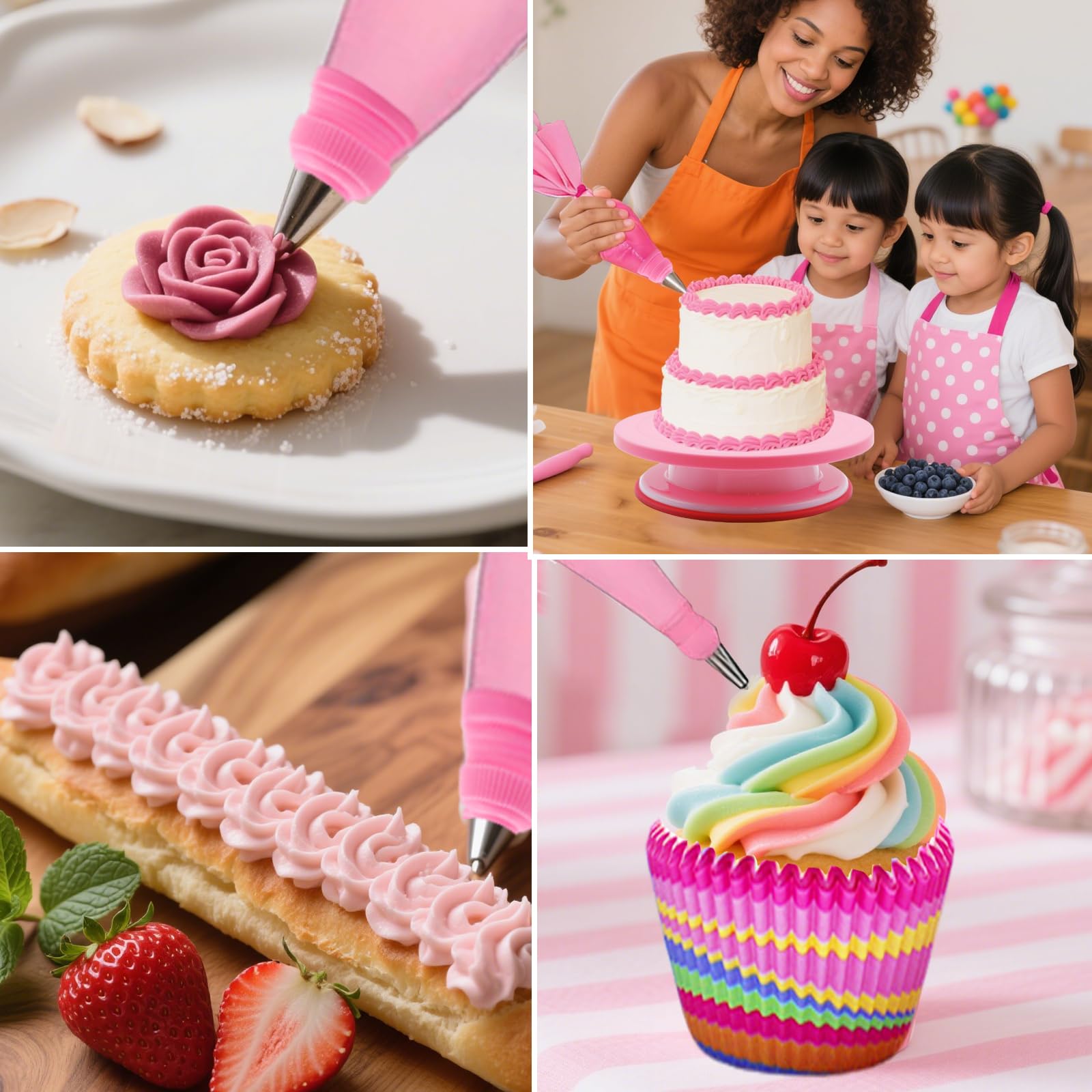 Plato Giratorio para Tartas, Boquillas Manga Pastelera, Manga Pastelera, Base Giratoria Tartas, Reposteria y Pasteleria, Reposteria Utensilios, Kit Reposteria