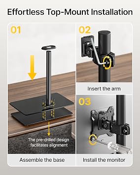 monTEK Vertical Dual Monitor Stand for 17-32, Glass Base
