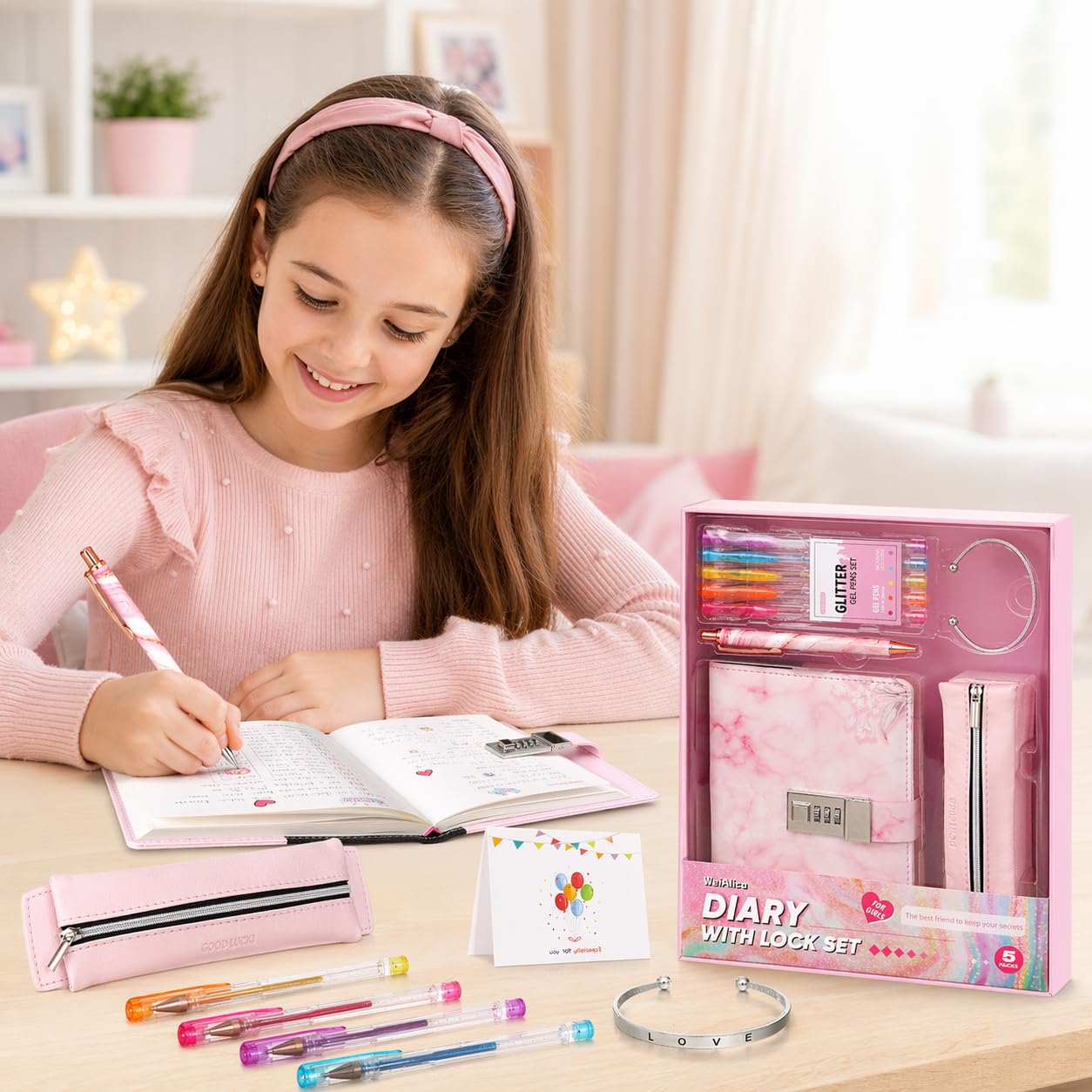 Amazon.com: WeiAlico Secret Diary with Lock for Girls Ages 8-12