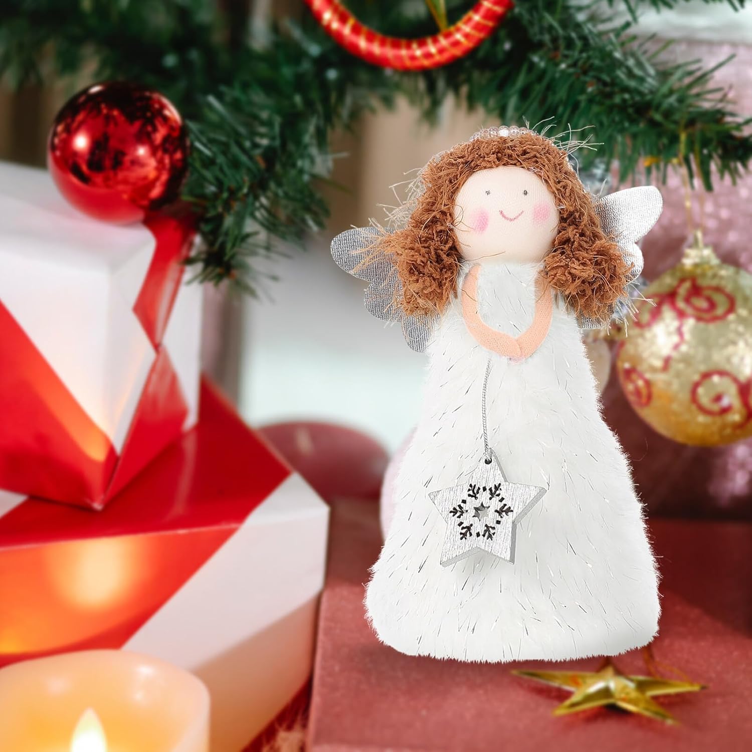 ABOOFAN Tree Decor 1pc Christmas Decorations Table Top Decor Girly Decor Fireplace Decor Christmas Tree Topper Ornaments Angel Christmas Tree Topper Angel Christmas Treetop Decoration - Image 6
