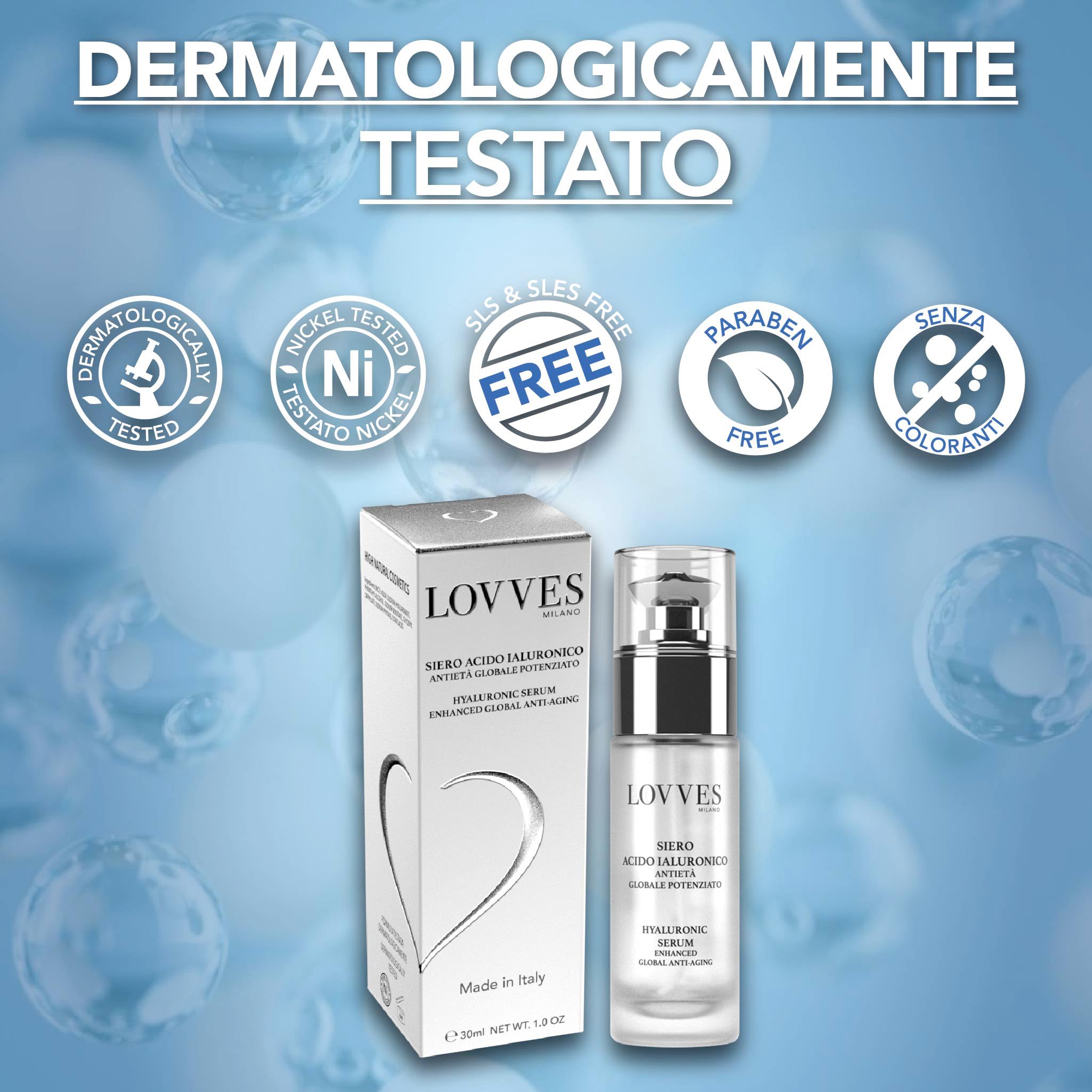 Hyaluronsäure-Gesichtsserum, starke Anti-Aging-Funktion, Hohe Naturkosmetik, Spendet der Haut tiefe Feuchtigkeit, Anti Falten, leichte Tensor-Wirkung, für Frauen und Männer, Glasflasche 30 ml