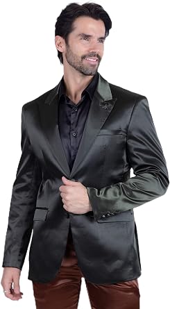 Barabas Mens Solid Color Satin Metallic Shine Luxury Blazer 2BL1010